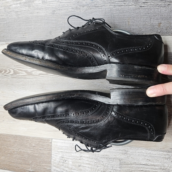 Allen Edmonds Chester shoes Black Oxford wingtips Black Men's 7.5 - Picture 10 of 12